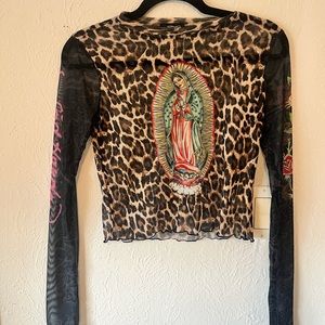 Ed Hardy x Dolls Kill Mesh Shirt Size S